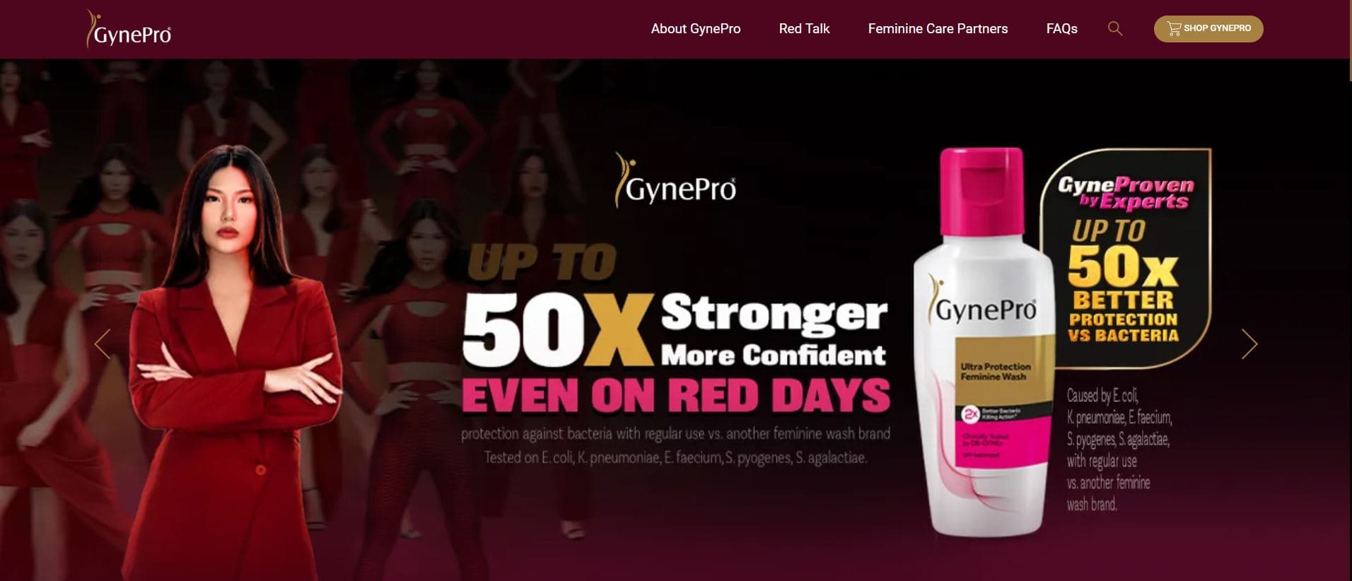 GynePro corporate website homepage
